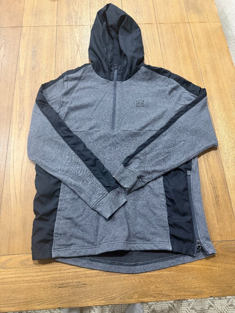 Under Armour Hoodie 1/4 Zip Gray Black Men’s XL Athletic Pullover